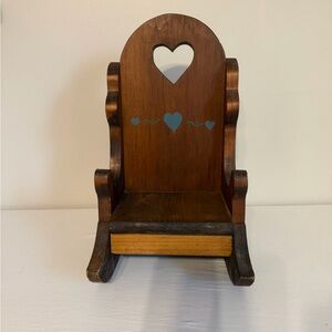 Wooden Heart Design Rocking Chair
